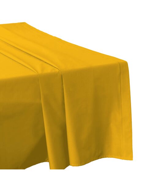 Lenzuolo piatto in percalle di cotone color zafferano 100%