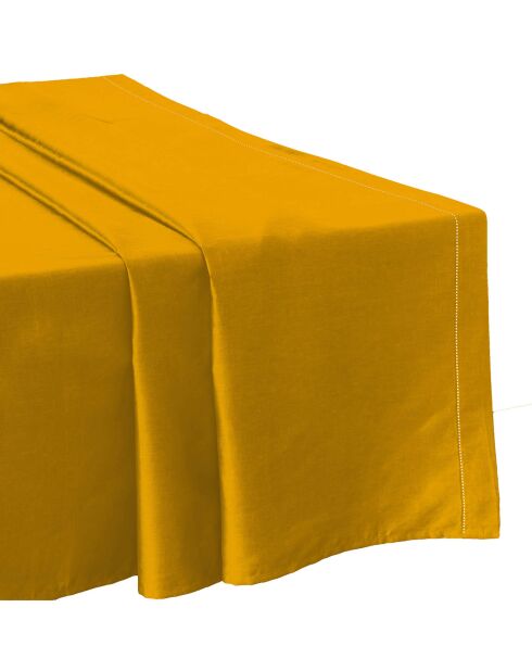 Drap plat 100% Satin de Coton safran