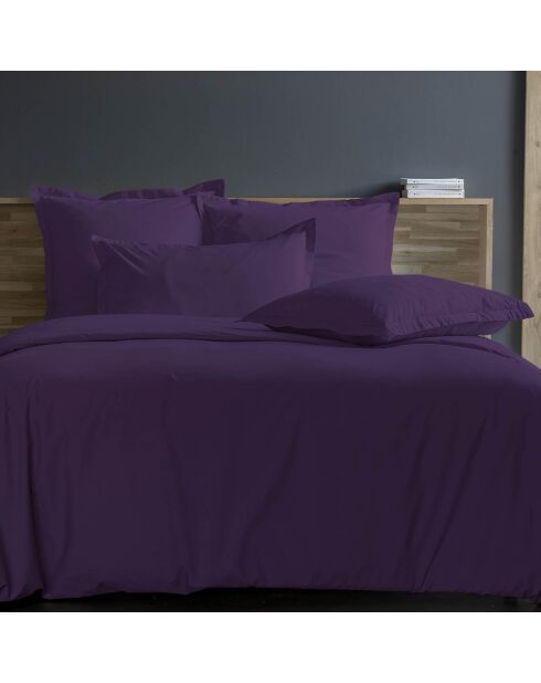 Housse de couette 100% Percale de Coton aubergine