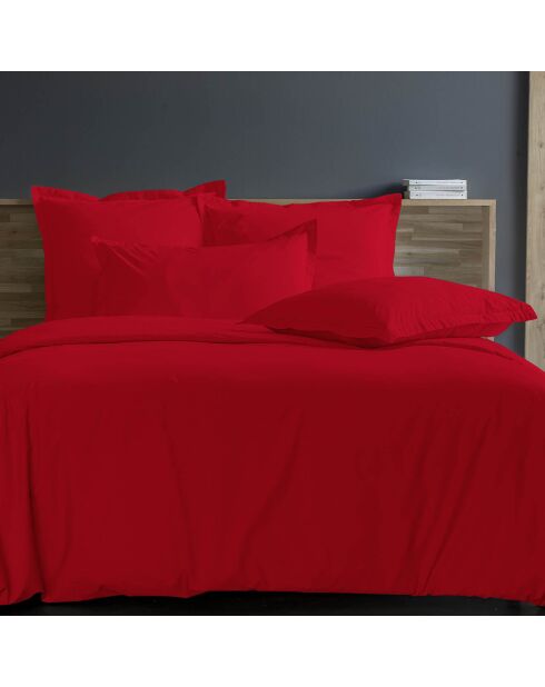 Copripiumino in percalle di cotone rosso al 100%