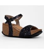 Sandales Poivre noir strassé - Talon 7 cm