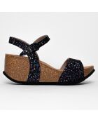 Sandales Poivre noir strassé - Talon 7 cm