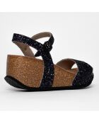 Sandales Poivre noir strassé - Talon 7 cm
