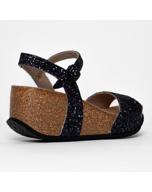 Sandales Poivre noir strassé - Talon 7 cm