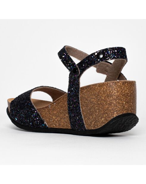 Sandales Poivre noir strassé - Talon 7 cm