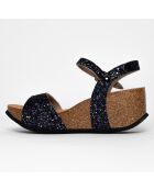 Sandales Poivre noir strassé - Talon 7 cm