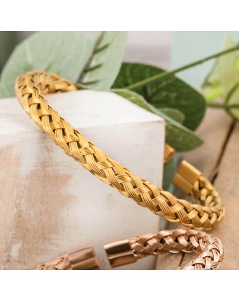 Bracelet jonc Kelvy en Acier doré