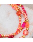 Ofelie armband in goud/koraalrood staal