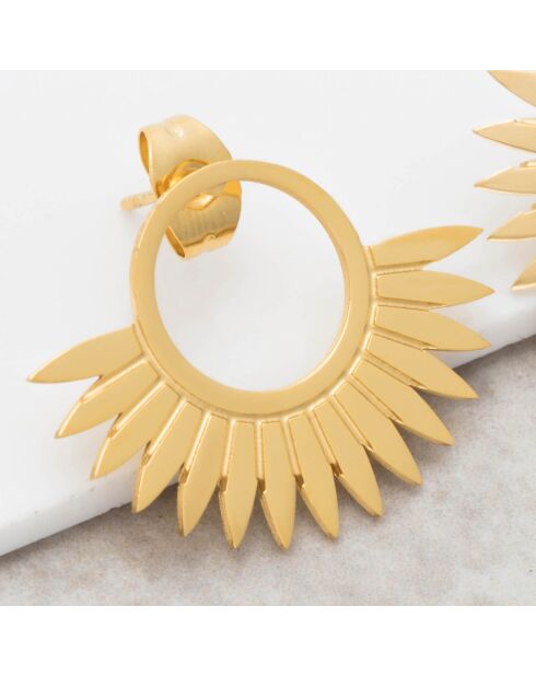 Boucles d'oreilles Jango en Acier doré