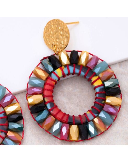 Boucles d'oreilles Valley en Acier doré/multicolore