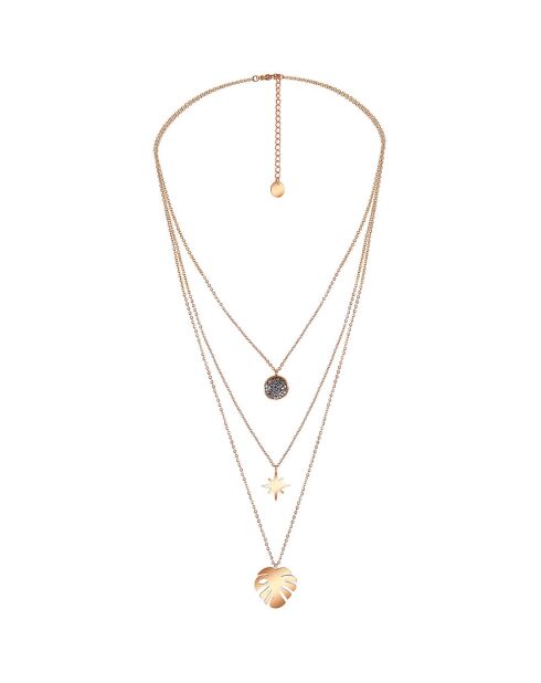 Sautoir Lugsby en Acier doré rose