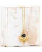 Collier Ekis en Acier doré & Onyx noir