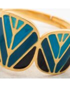 Bague ajustable Dalis en Acier doré/bleu