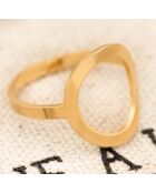 Bague ajustable Olea en Acier doré