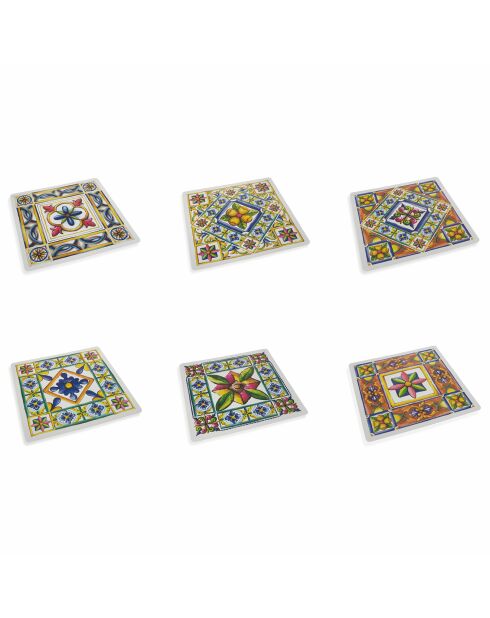 6 Sets de table Costiera multicolores - 37x37 cm
