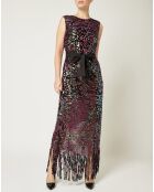 Robe sequins Night iridescent violet/noir