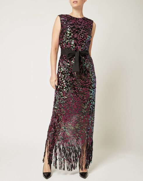 Robe sequins Night iridescent violet/noir