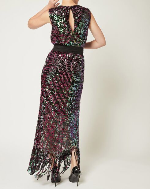 Robe sequins Night iridescent violet/noir