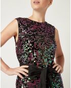 Robe sequins Night iridescent violet/noir