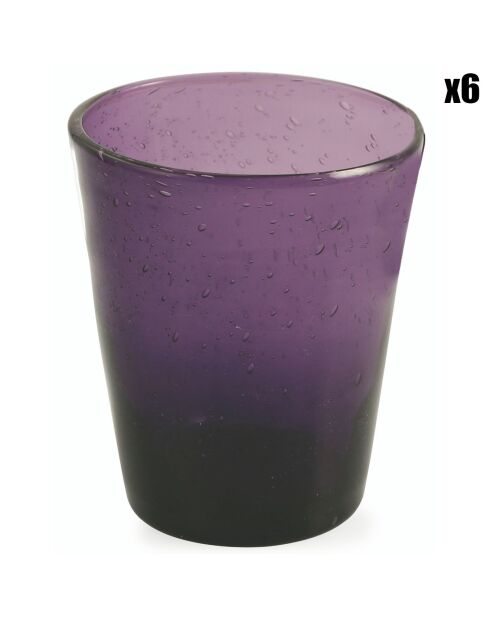 6 paarse Cancun waterglazen - 33 cl