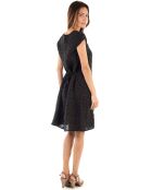 Robe 100% Lin Paris L fleurie noire