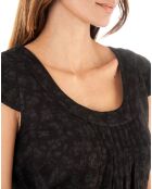Robe 100% Lin Paris L fleurie noire