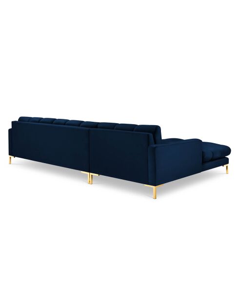 Canapé d'angle Gauche Velours Bali bleu roi - 293x185x78cm