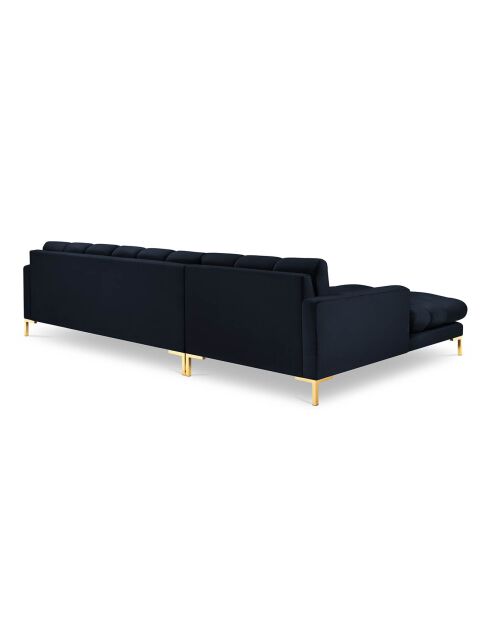 Canapé d'angle Gauche Velours Bali bleu foncé - 293x185x78cm