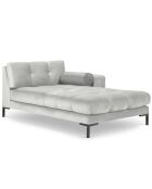 Méridienne Droite Velours Bali argentée - 185x102x78cm