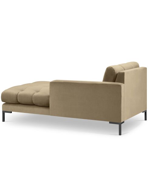 Méridienne Droite Velours Bali beige - 185x102x78cm