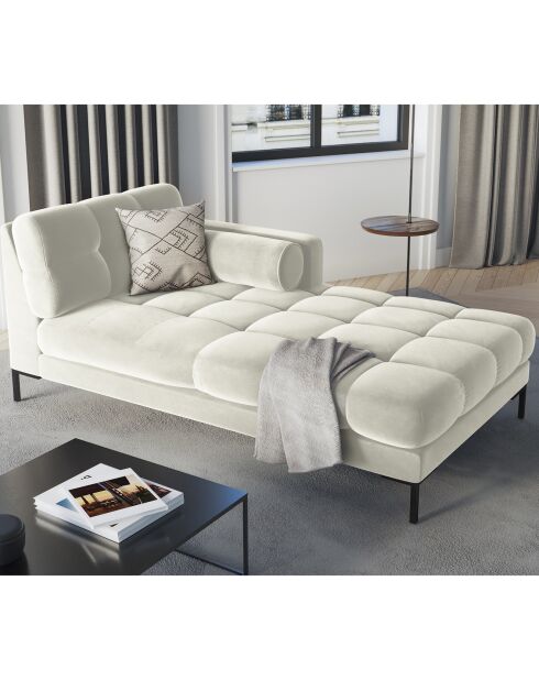 Bali Velvet Straight Daybed, 185 x 102 x 78 cm, hellbeige