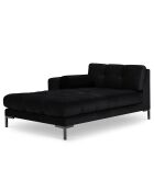 Divano letto sinistro Bali in velluto nero - 185x102x78 cm