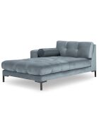 Méridienne Gauche Velours Bali bleue - 185x102x78cm