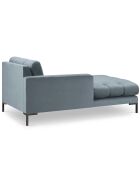 Méridienne Gauche Velours Bali bleue - 185x102x78cm