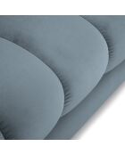 Méridienne Gauche Velours Bali bleue - 185x102x78cm