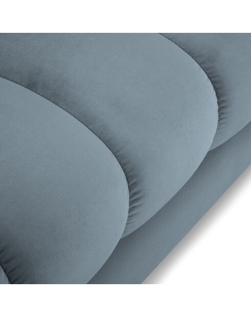 Méridienne Gauche Velours Bali bleue - 185x102x78cm