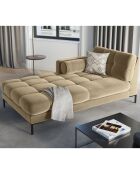 Méridienne Gauche Velours Bali beige - 185x102x78cm