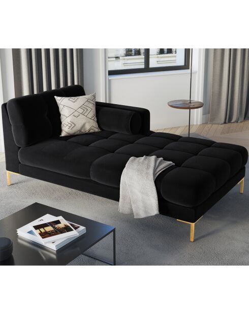 Bali Velvet, gerades Tagesbett, 185 x 102 x 78 cm, Schwarz
