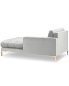 Méridienne Droite Velours Bali argentée - 185x102x78cm