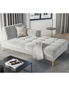 Méridienne Droite Velours Bali argentée - 185x102x78cm