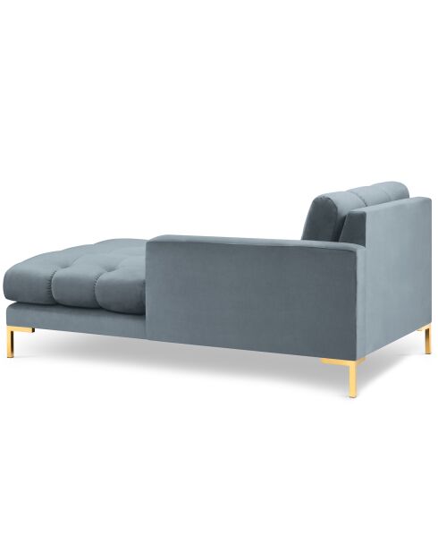 Divano letto dritto in velluto blu Bali - 185x102x78 cm