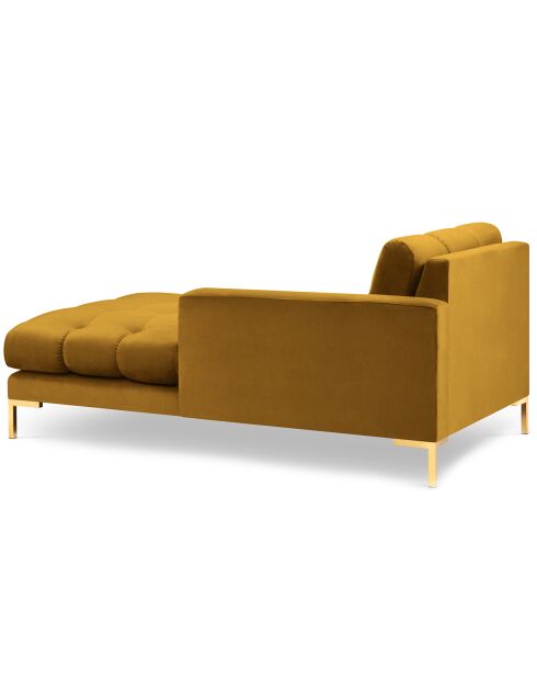 Diván recto de terciopelo amarillo Bali, 185 x 102 x 78 cm