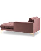 Méridienne Droite Velours Bali rose - 185x102x78cm