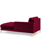 Méridienne Droite Velours Bali rouge - 185x102x78cm