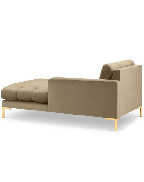 Méridienne Droite Velours Bali beige - 185x102x78cm