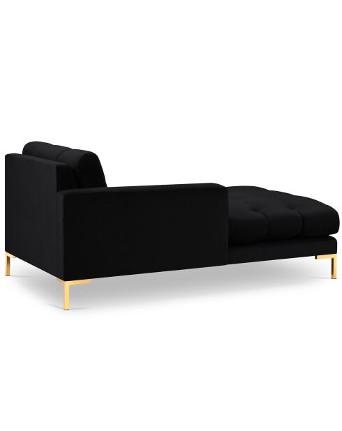 Bali Tagesbett aus schwarzem Samt, links, 185 x 102 x 78 cm