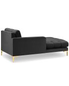 Méridienne Gauche Velours Bali gris foncé - 185x102x78cm