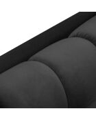 Méridienne Gauche Velours Bali gris foncé - 185x102x78cm