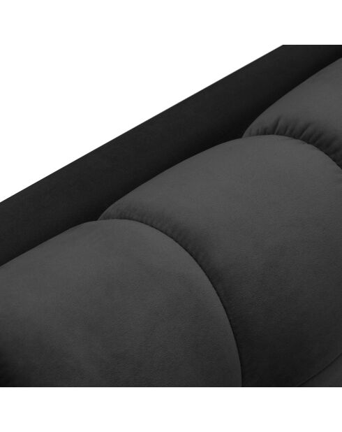 Méridienne Gauche Velours Bali gris foncé - 185x102x78cm