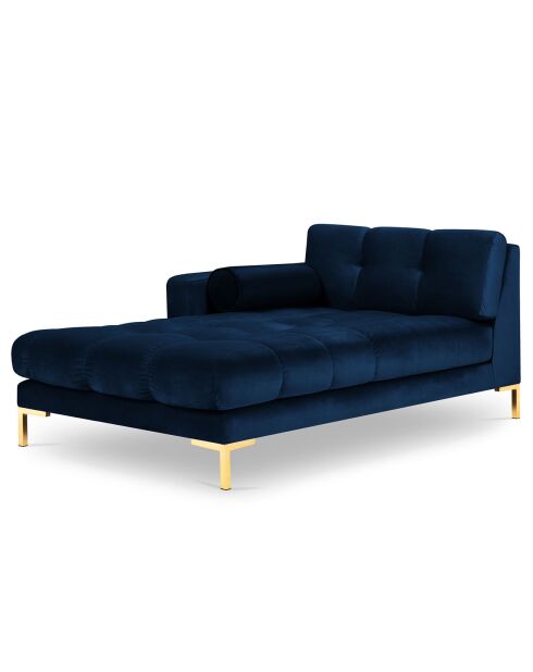 Dormeuse Bali Velvet Left, blu reale, 185x102x78 cm